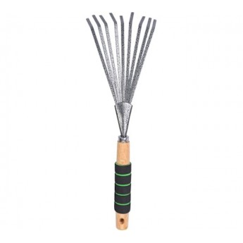 Веерные мини-грабли для листьев с деревянной ручкой и мягкой накладкой GIGANT GVER-06
